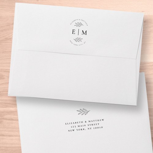 Wedding Modern Minimalist Elegant Chic RSVP Return Envelope