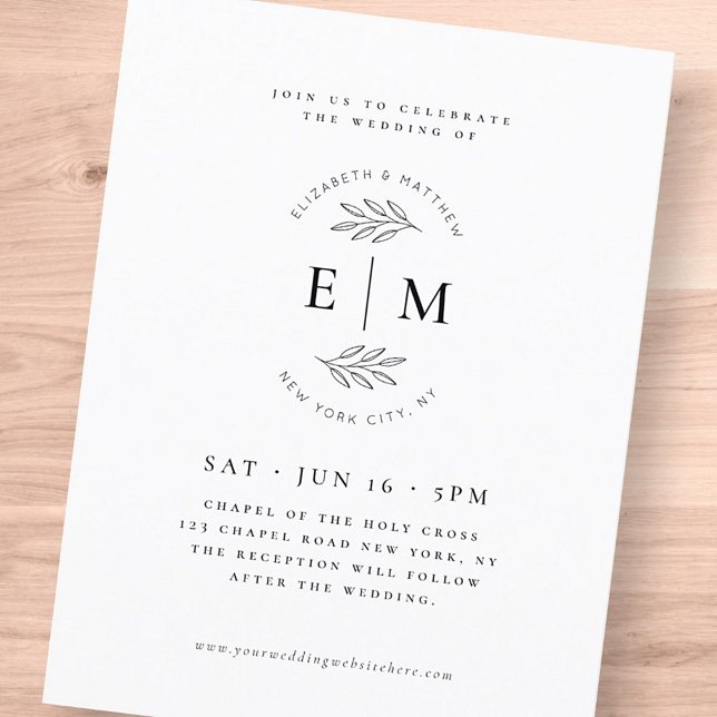 Wedding Modern Minimalist Elegant Chic Simple Postcard (Creator Uploaded)