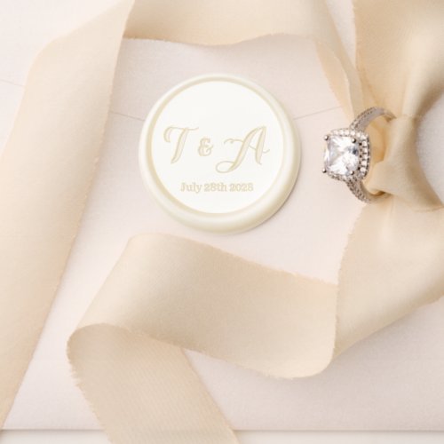 Wedding Modern Minimalist Elegant Monogram Wax Seal Stamp