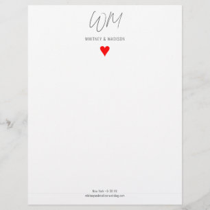 Wedding, Modern, Minimalist Letterhead