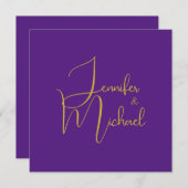 Wedding Modern Minimalist Plain Calligraphy Name (Front/Back)