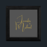 Wedding Modern Minimalist Plain Calligraphy Name Gift Box<br><div class="desc">You can easily change the fonts and colors. You can also add your logo and the background image as you like.</div>