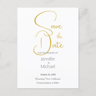 Wedding Modern Minimalist Plain Calligraphy Postcard