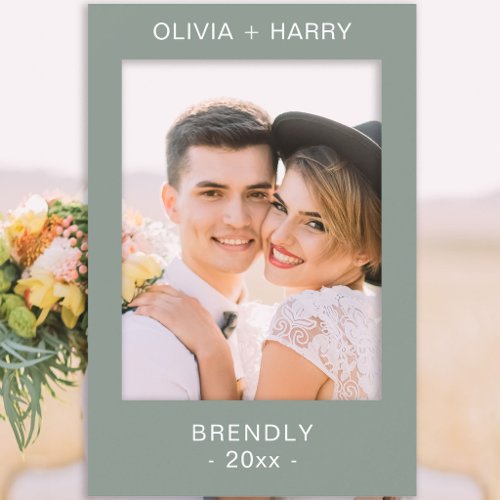 Wedding Modern Minimalist Sage Green Selfie Frame