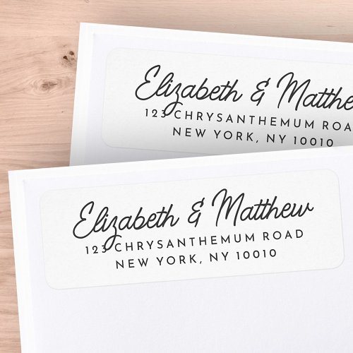 Wedding Modern Minimalist Simple Return Address Label