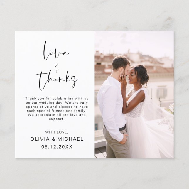 Wedding Modern Minimalist Thank You Cards (Front)