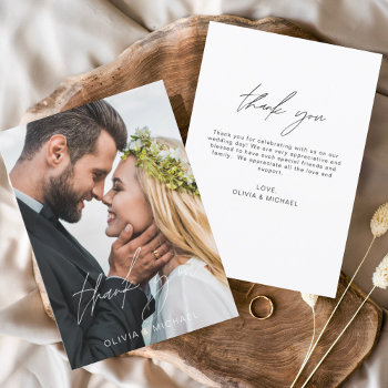 Wedding Modern Minimalist Thank You Cards Flyer by Hot_Foil_Creations at Zazzle