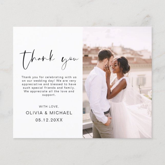 Wedding Modern Minimalist Thank You Cards Flyer (Front)