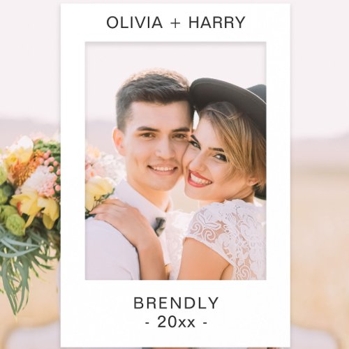 Wedding Modern Minimalist White Selfie Frame