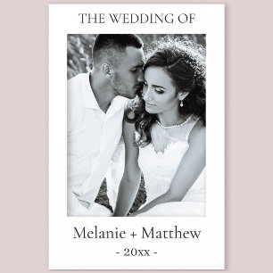 Wedding Modern Mr and Mrs White Selfie Frame
