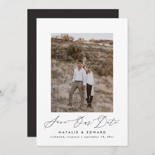 Wedding modern multi photo typography graphic save the date