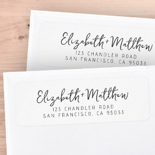 Wedding Modern Script Elegant Chic Return Address Label