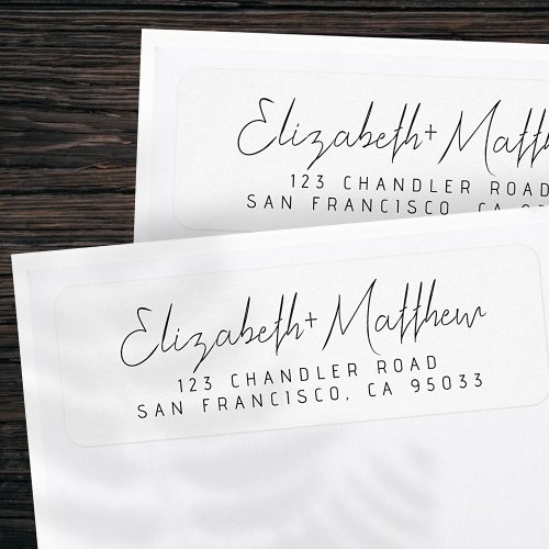 Wedding Modern Script Minimalist Return Address Label