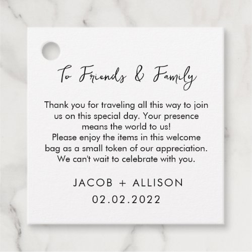 wedding modern simple  favor tags