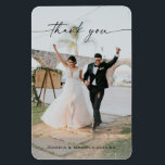 Wedding Modern Thank You Photo Magnet<br><div class="desc">Let everyone know how much you appreciated them being a part of your big celebration with this wedding photo magnet keepsake! Easily add your favorite wedding photo and edit your details.</div>