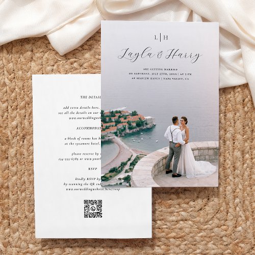 Wedding Monogram  All In One QR Code Budget Photo