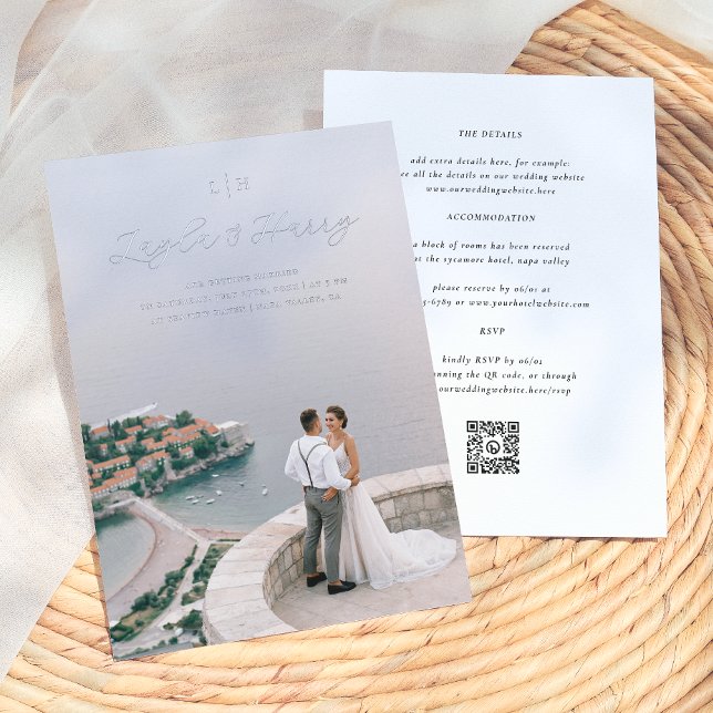 Wedding Monogram | All In One QR Code Photo Foil Invitation (Creator Uploaded)