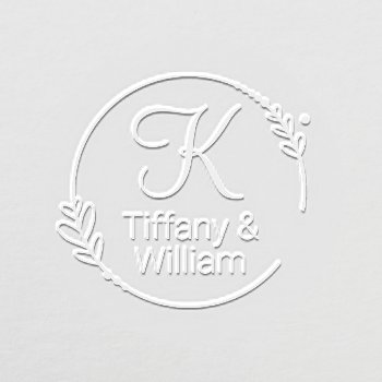 Wedding Monogram And Names Decorative Cicle Embosser by DizzyDebbie at Zazzle