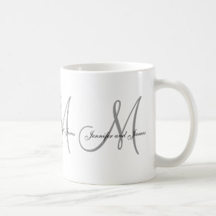 Wedding Monogram and Names Gift Favor Mug