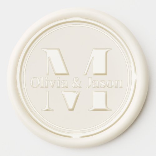 Wedding Monogram and names Wax Seal Sticker