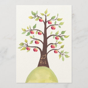 Wedding Monogram Apple Tree Orchard Country Invite