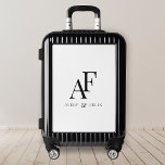 Wedding Monogram Black and White Elegant Simple Luggage<br><div class="desc">A simple wedding monogram napkins with classic traditional typography in black on white in an elegant style. The text can be easily be customized with your names for the perfectly personalized design!</div>