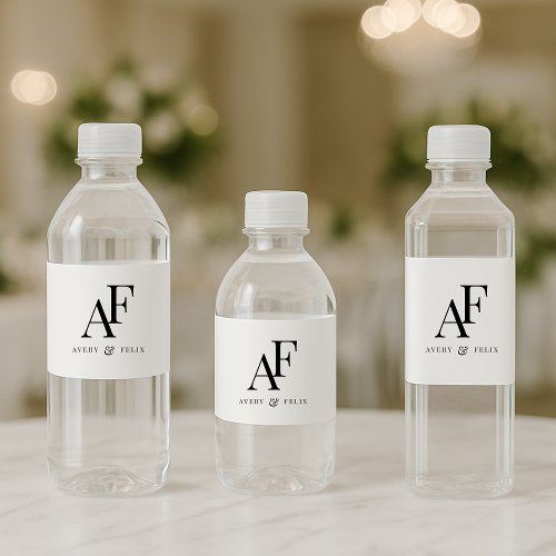 Wedding Monogram Black and White Elegant Simple