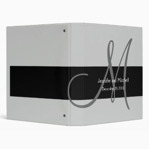 Wedding Monogram Black Planner Keepsake Binder