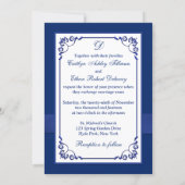 Wedding | Monogram | Blue and White | Floral Invitation (Back)