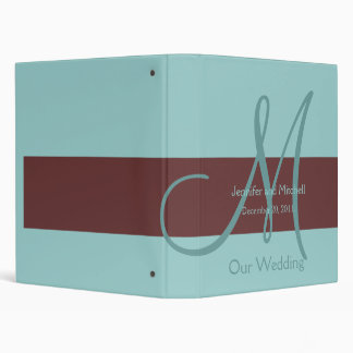 Wedding Monogram Blue Brown Planner Photo Binder