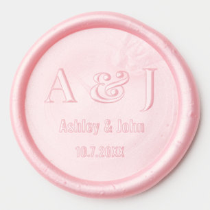 Wedding Monogram Blush Wax Seal Sticker