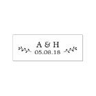 Wedding Monogram Botanical Rubber Stamp