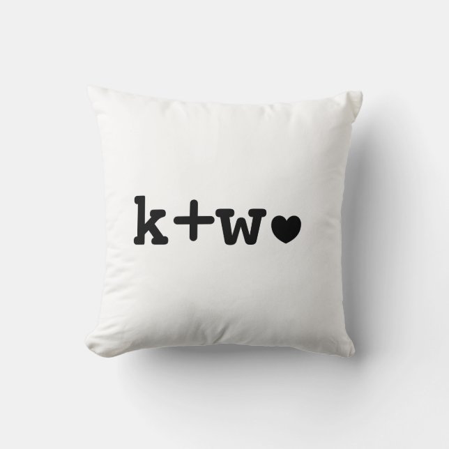 Wedding Monogram Bride and Groom Initials Custom Throw Pillow (Front)