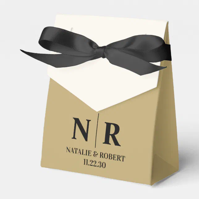 Wedding Monogram Bride And Groom Initials Elegant Favor Boxes | Zazzle