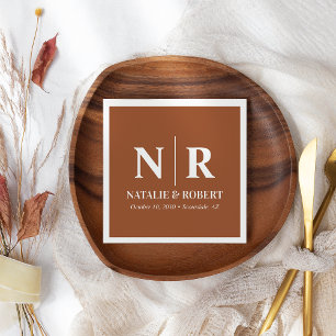 Wedding Monogram Bride And Groom Initials Elegant Napkins