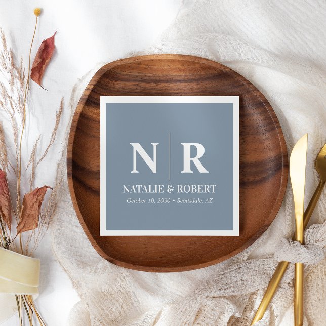 Wedding Monogram Bride And Groom Initials Elegant Napkins (Creator Uploaded)