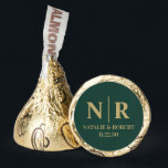 Wedding Monogram Bride And Groom Initials Hershey®'s Kisses®<br><div class="desc">Indulge in sweetness and sophistication with our Wedding Monogram Bride And Groom Initials Hershey's Kisses®! Crafted with a minimalist touch, these kisses are the perfect addition to your elegant emerald green and gold wedding. With a design that's both chic and timeless, they capture the essence of modern romance. Featuring your...</div>