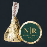 Wedding Monogram Bride And Groom Initials Hershey®'s Kisses®<br><div class="desc">Indulge in sweetness and sophistication with our Wedding Monogram Bride And Groom Initials Hershey's Kisses®! Crafted with a minimalist touch, these kisses are the perfect addition to your elegant emerald green and gold wedding. With a design that's both chic and timeless, they capture the essence of modern romance. Featuring your...</div>