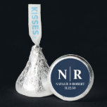 Wedding Monogram Bride And Groom Initials Hershey®'s Kisses®<br><div class="desc">Celebrate your special day with our Navy Blue and White Wedding Monogram Bride And Groom Initials Hershey's Kisses. These delectable chocolates feature a minimalist wedding monogram design, perfect for couples seeking a chic and elegant touch for their celebration. With bride and groom initials showcased in simple typography, these chocolates add...</div>