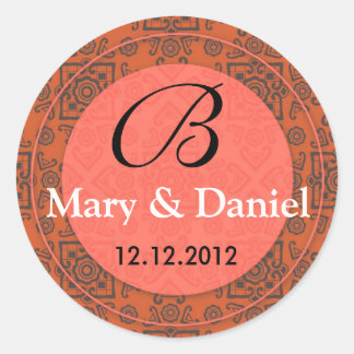 Wedding Monogram Bride Groom Date Envelope Seal