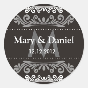 Wedding Monogram Bride Groom Date Envelope Seal