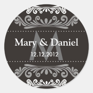 Wedding Monogram Bride Groom Date Envelope Seal