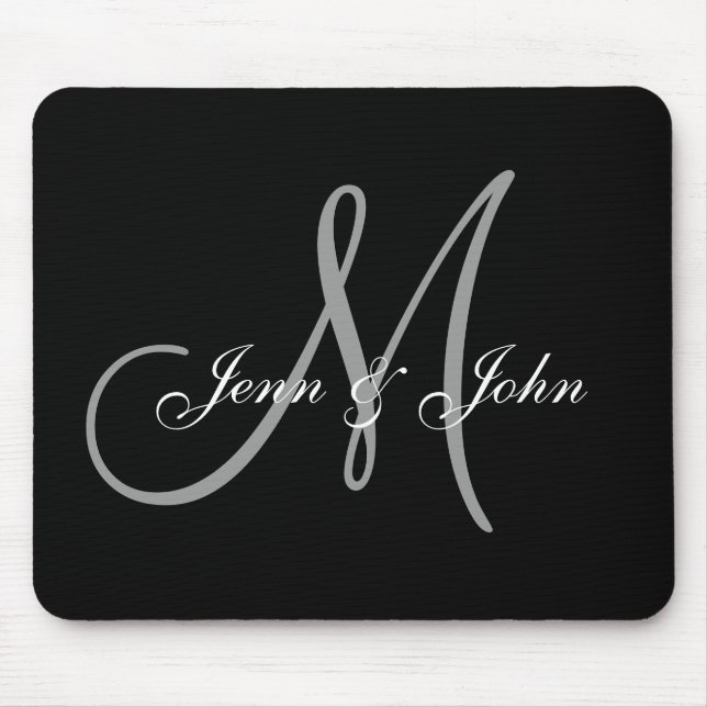 Wedding Monogram Bride Groom Names Mouse Pad (Front)