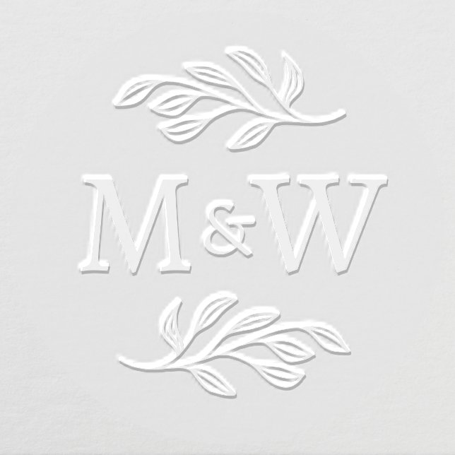 Wedding Monogram Couple Initials Botanical Embosser (Design)