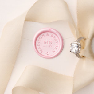 Wedding Monogram Couple Initials Names & Date Wax Seal Stamp