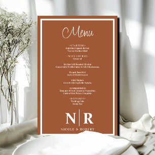 Wedding Monogram Customized Rehearsal Dinner Menu