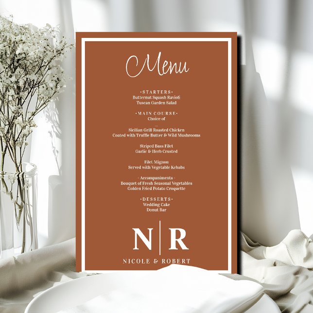 Wedding Monogram Customized Rehearsal Dinner Menu (Creator Uploaded)