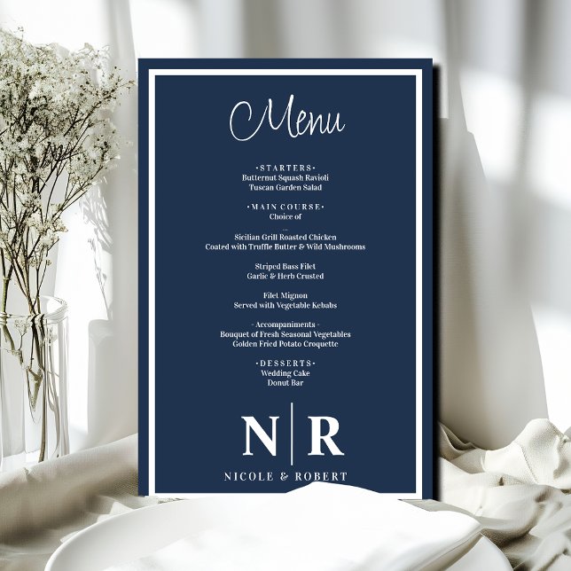 Wedding Monogram Customized Rehearsal Dinner Menu (Creator Uploaded)