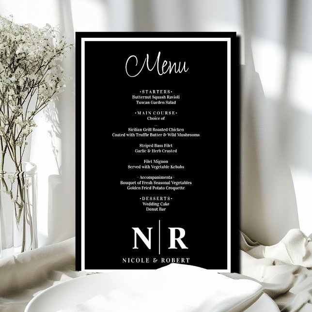 Wedding Monogram Customized Rehearsal Dinner Menu (Creator Uploaded)