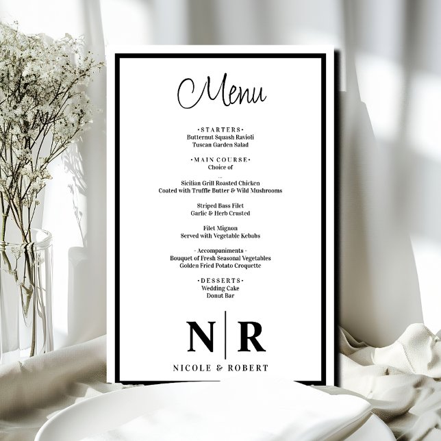 Wedding Monogram Customized Rehearsal Dinner Menu (Creator Uploaded)